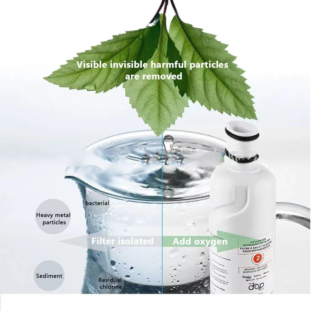 White coconut shell activated carbon refrigerator filter element measuring 230x80x70mm on a plain background