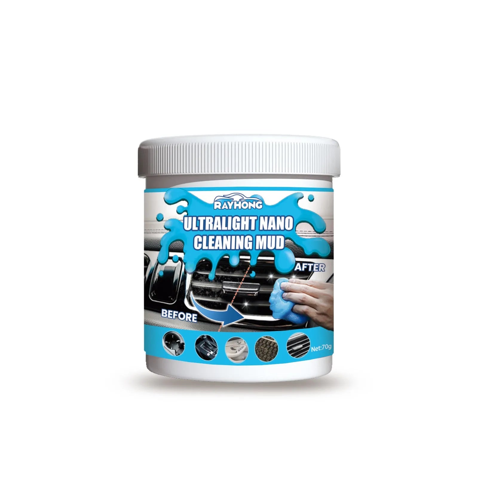 70g car cleaning soft gel adhesive for interior gap dust removal measuring 6.2x5.7cm