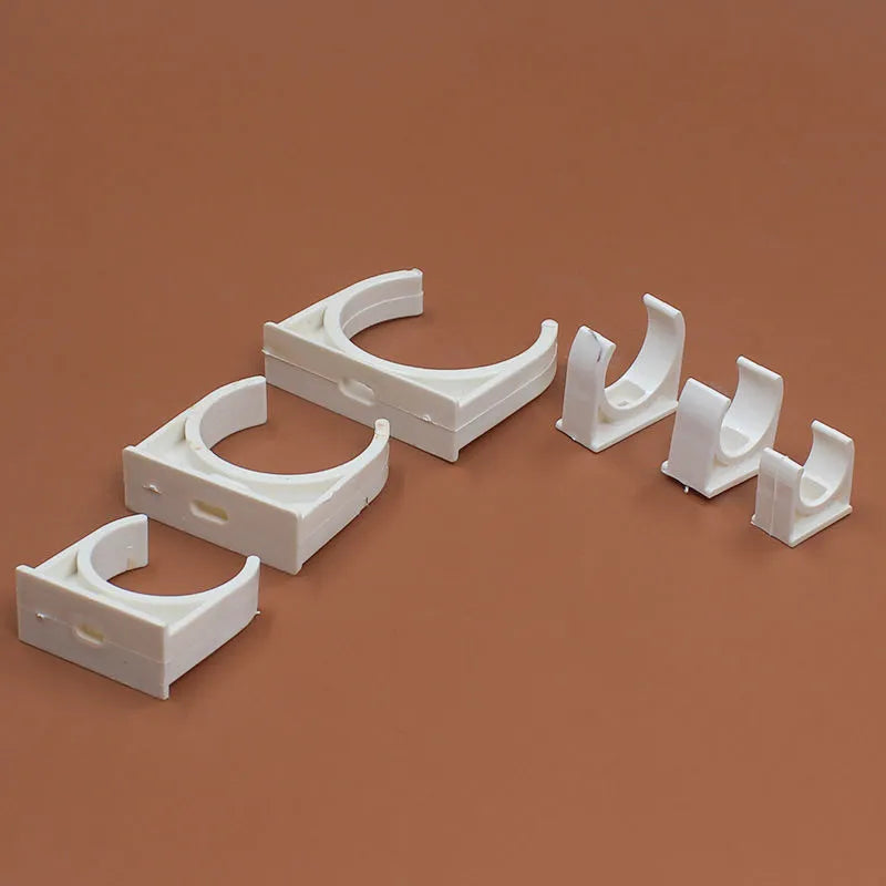 PVC U-shaped card pipe clamp force code plastic pipe clip for 16mm to 50mm pipes in packs of 100 or 200