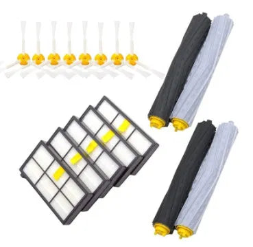 Sweeping robot accessory set with edge brush, hyper, and main adhesive brush pair for small area cleaning