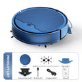 Intelligent sweeping robot with large water tank and 2000 Pa suction in black on hardwood floor