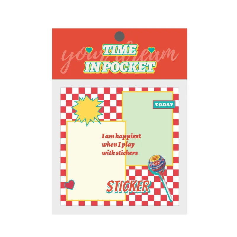 Korean note paper pad with colourful cover showing 90 sheets of rectangle writing paper