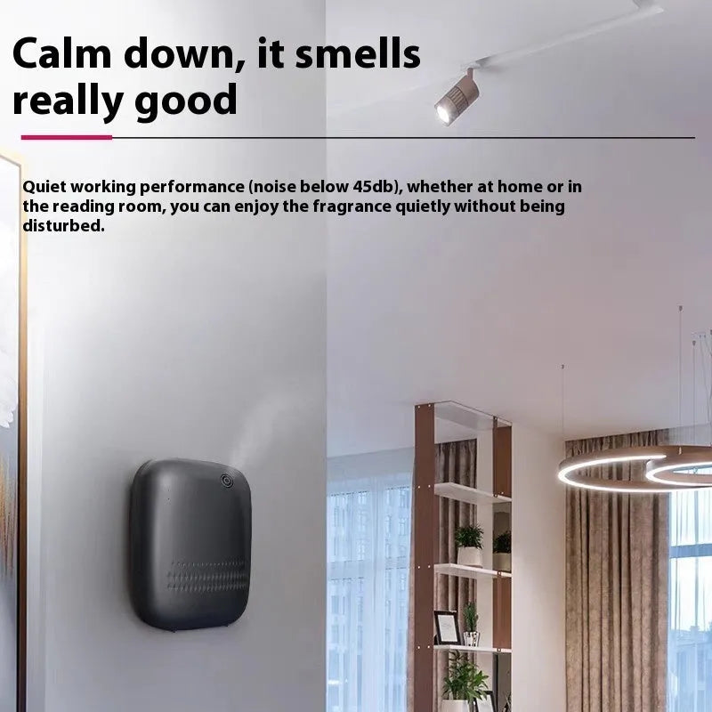 Square plastic ultrasonic aroma diffuser in black or white with Bluetooth, 36-45dB low noise, automatic home use