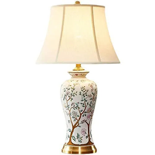 Chinese ceramic table lamp classical household with folding cover switch 40cm x 70cm American style