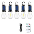 Five solar-powered outdoor lantern light bulbs with pastoral style ABS plastic housing