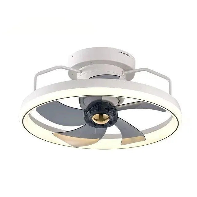 Modern ceiling fan light with white blades and integrated lighting fixture
