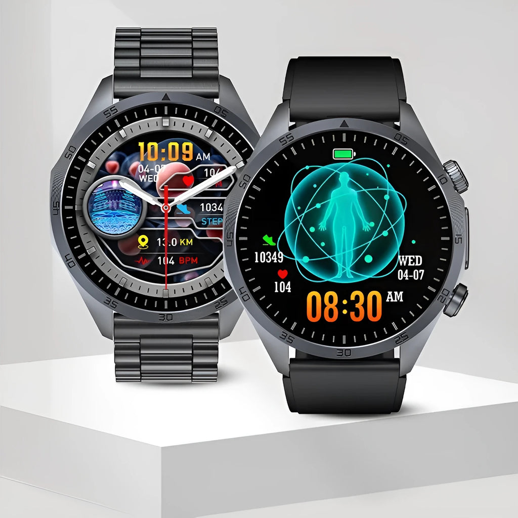 Smart watch with heart rate and body temperature monitoring, silicone wristband, touch button