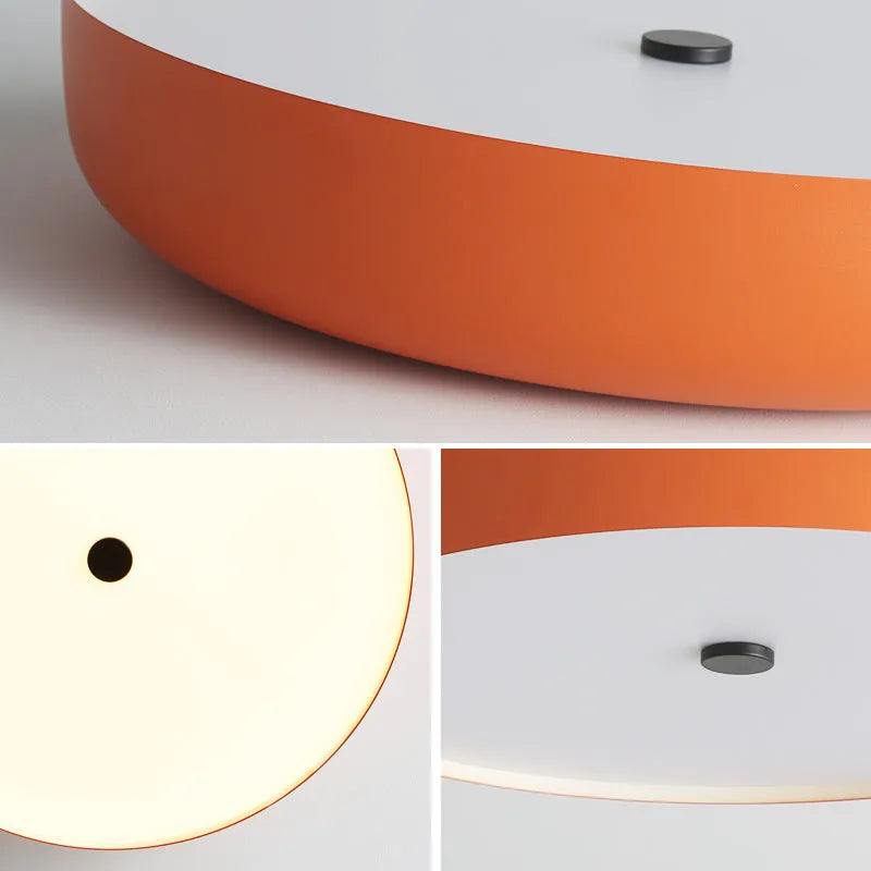 Italian modern minimalist bedroom ceiling lamp with tricolor light remote control in black small size alloy acrylic