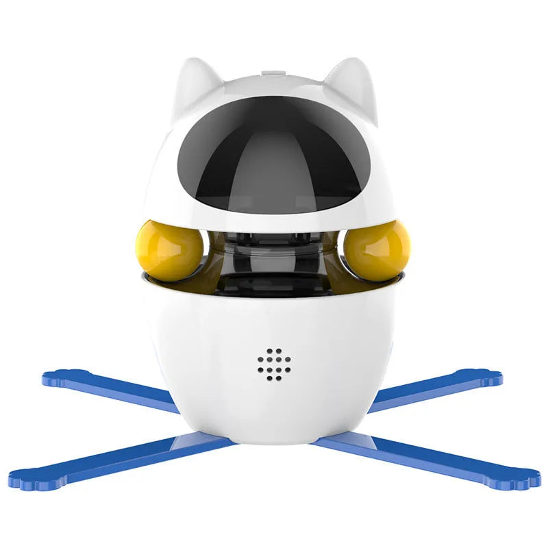 Automatic electronic cat toy with elastic rope and funny stick attachment for indoor cats