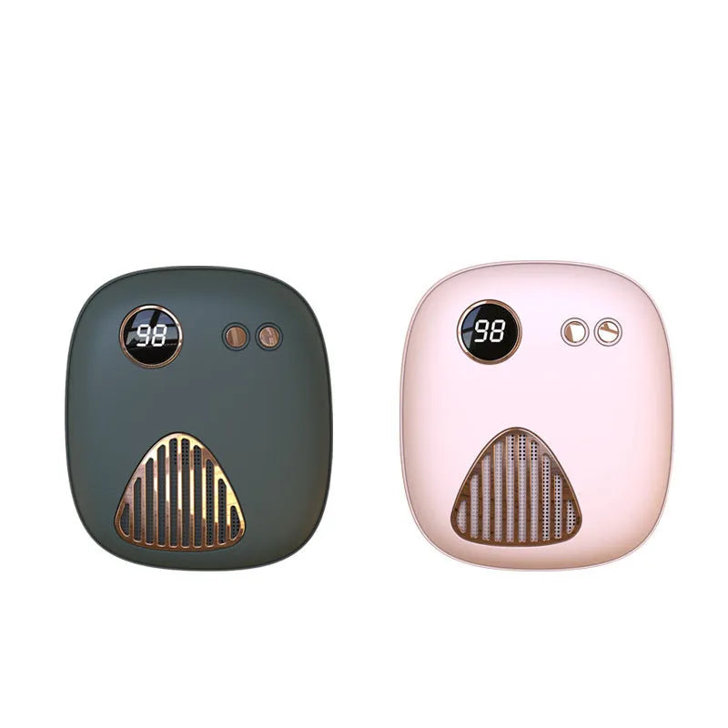 Mini hand warmer in plastic with modern simple design, USB rechargeable, available in Green