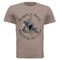 Summer loose short sleeves T-shirt for men and women round neck in Brown polyester fabric