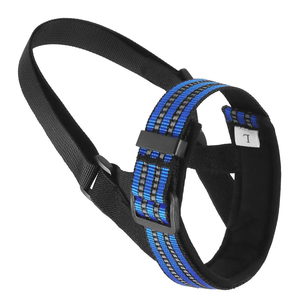 Reflective adjustable dog muzzle for medium large breeds in multiple colours