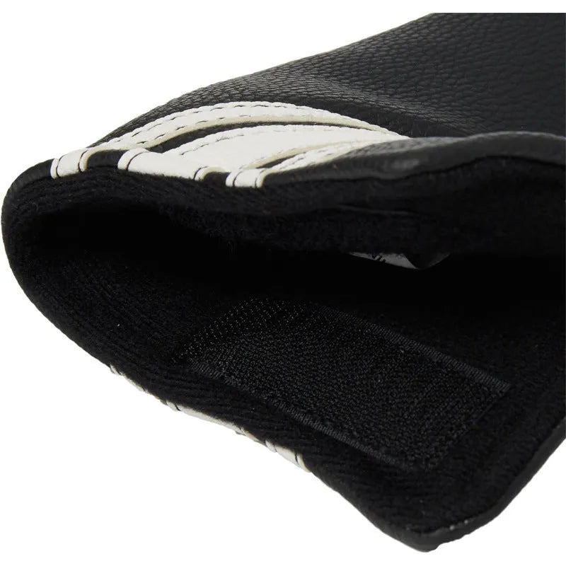 Black PU leather golf push rod sleeve, a protective cover for a single golf club.