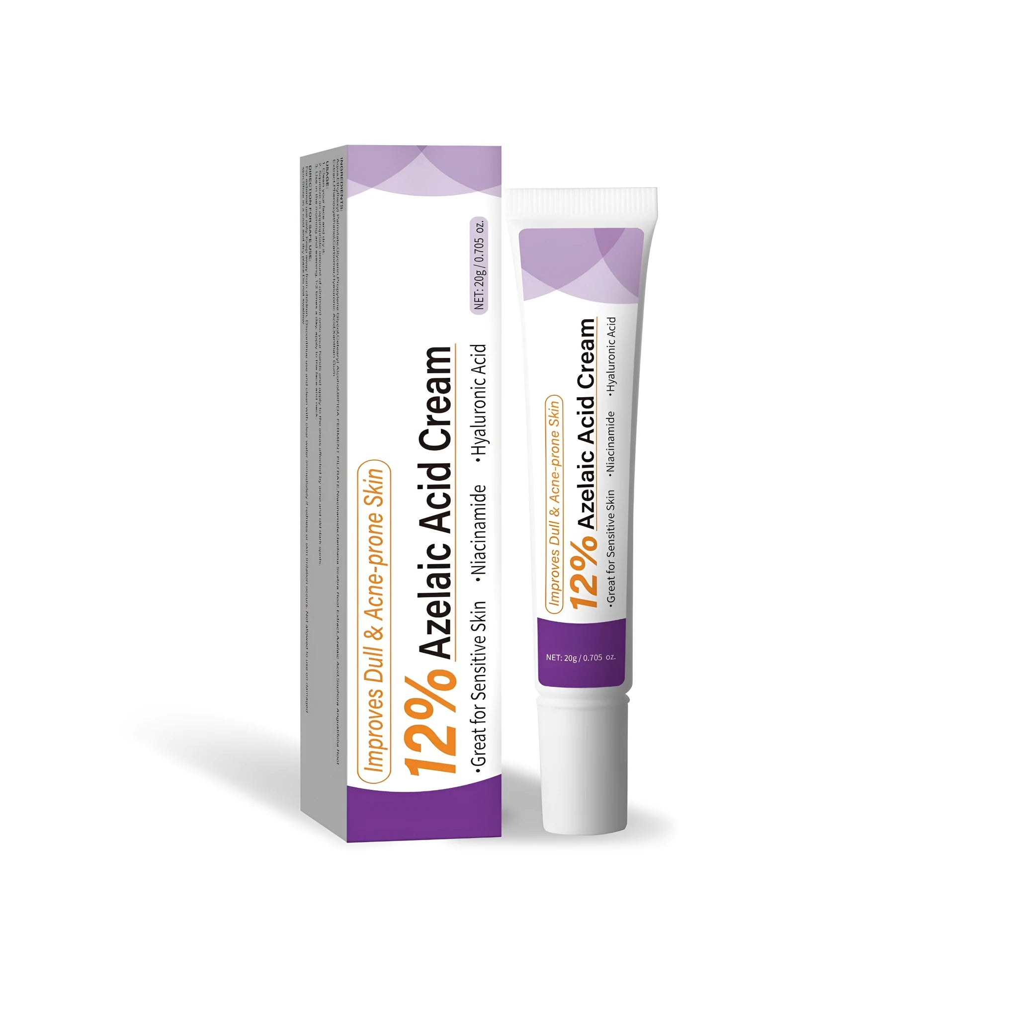 White jar of azelaic acid cream with 20g net content label