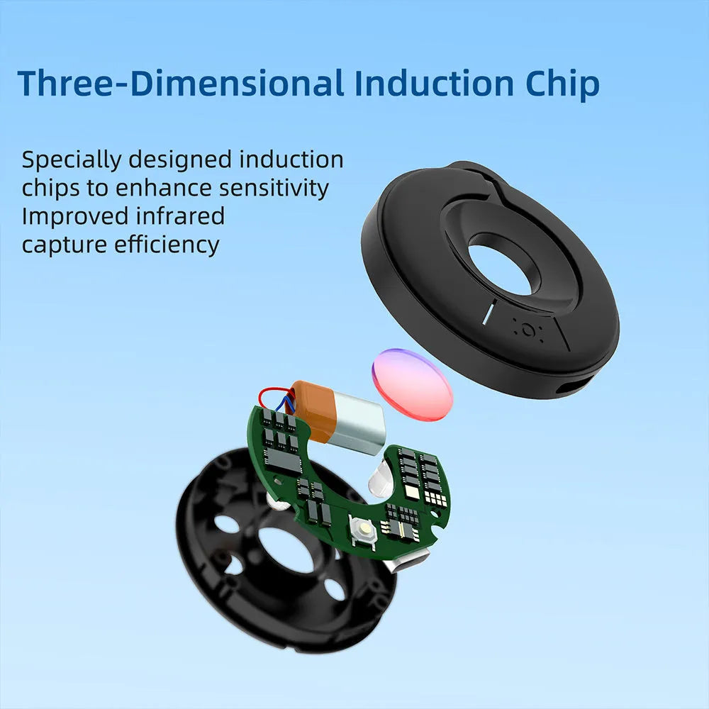 Compact black infrared camera detector for finding hidden cameras with a 5 metre detection range.