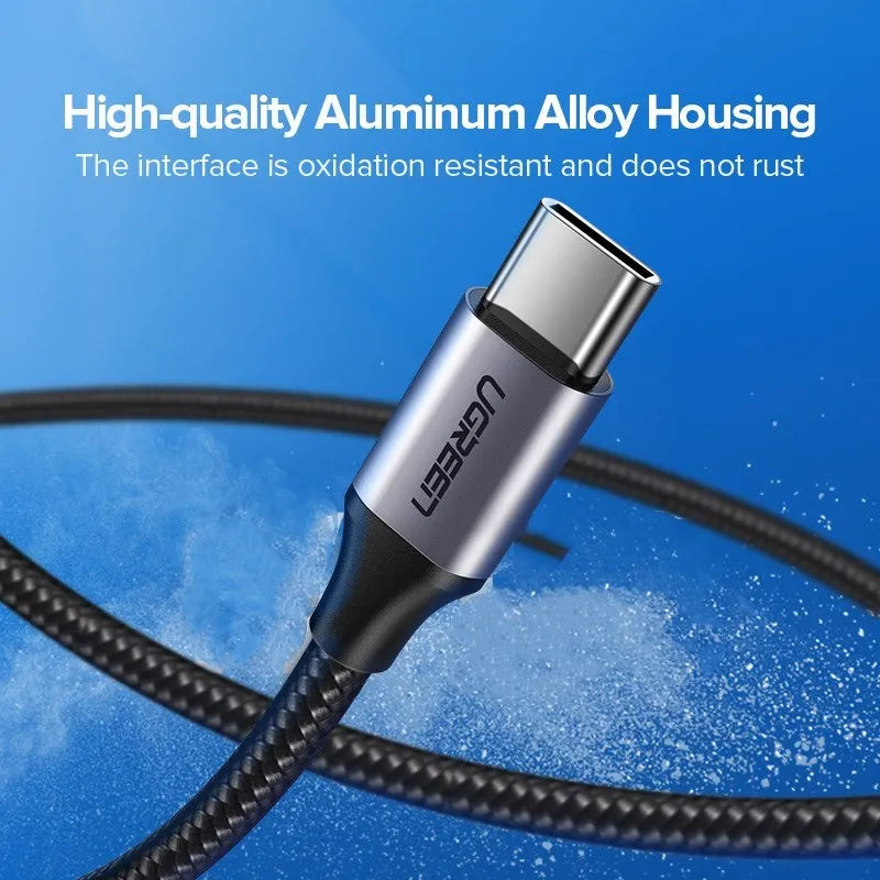 Ugreen USB Type-C charging cable for Samsung S10 with nylon braided surface and alloy connectors