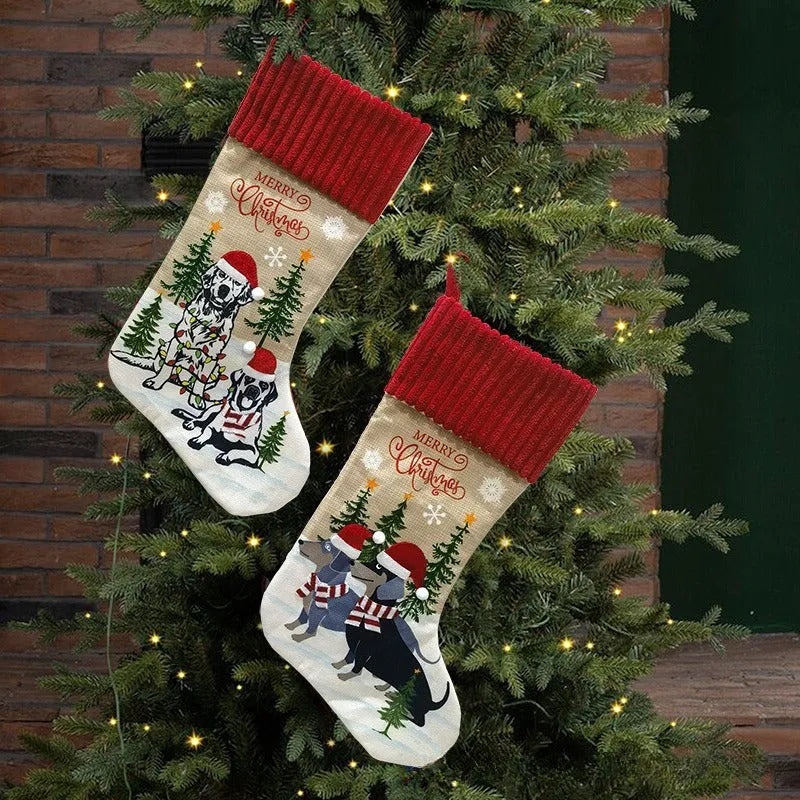 Rustic American style woven cloth Christmas tree pendant decoration measuring 46 by 28 centimetres