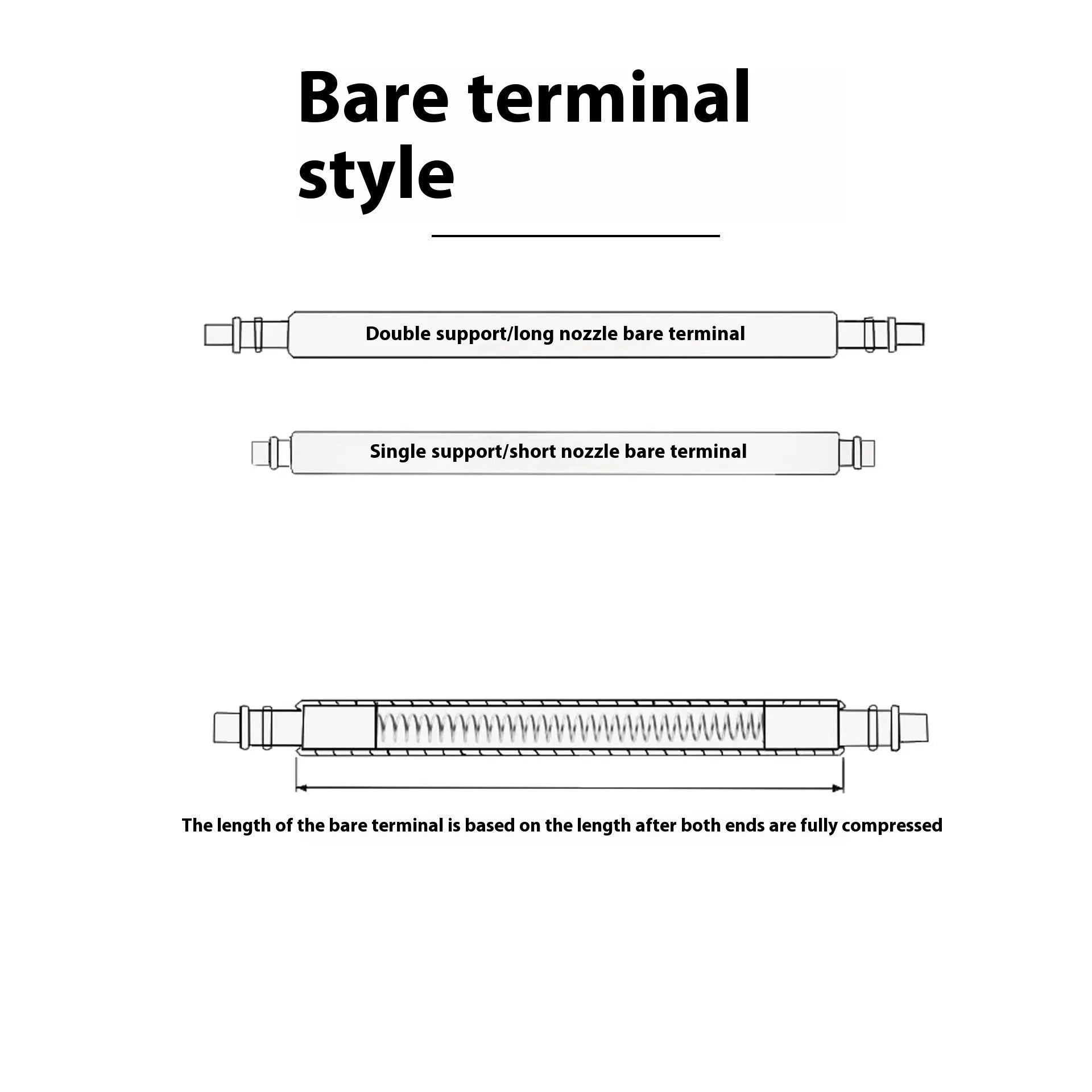 Six metal watch spring shafts for strap repair in sizes 21mm to 26mm