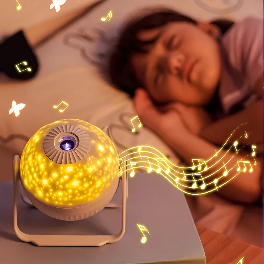 Galaxy projector starry sky night light with focus adjustment, PVC shade, and colour discs