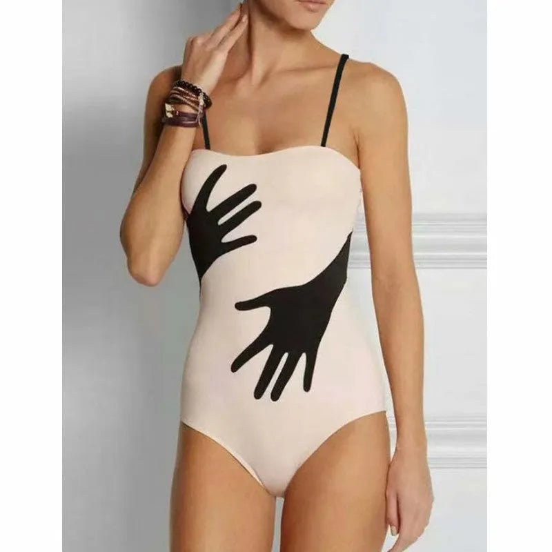 Women's patterned bikini with tulle skirt swimwear set in polyester fabric