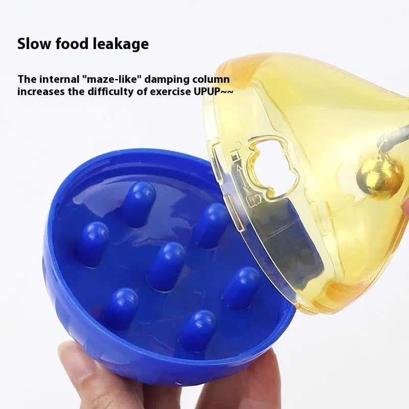 Plastic pet toy tumbler food dropping ball in bone shape, cat small size, or large size for dogs
