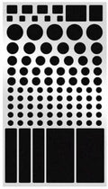 Black self-adhesive air conditioning LED blackout stickers shown in a multi-pack selection.
