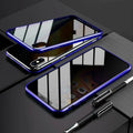 Double-sided tempered glass magnetic phone case for iPhone with clamshell design and anti-peeping function