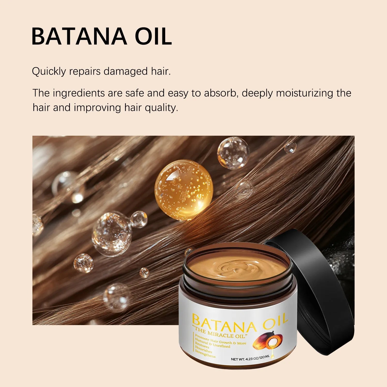 Batana Hair Mask Nourishing Soft Repair 120 ml for frizzy hair treatment