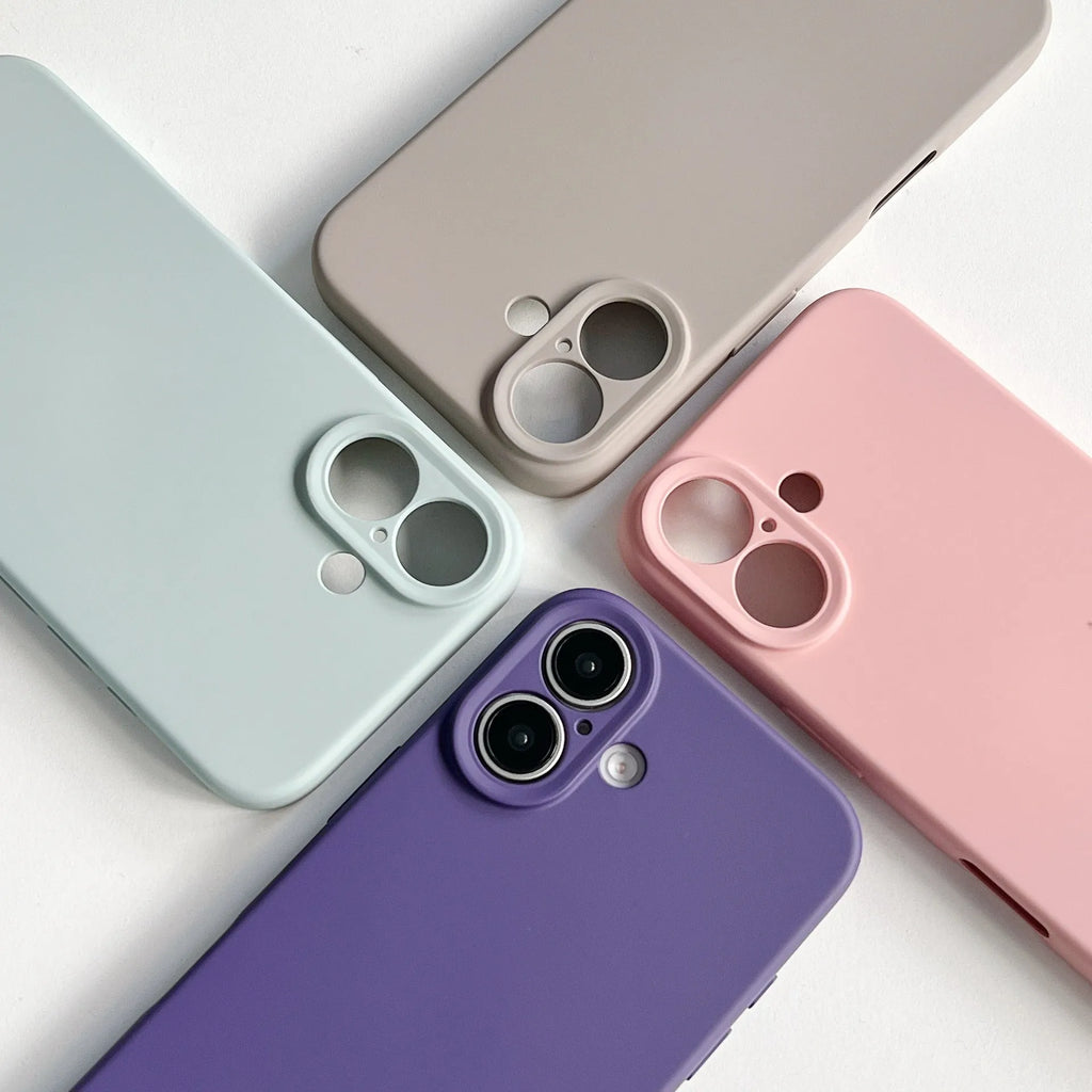 Solid colour TPU phone case for iPhone with skin feeling texture and bumper protection