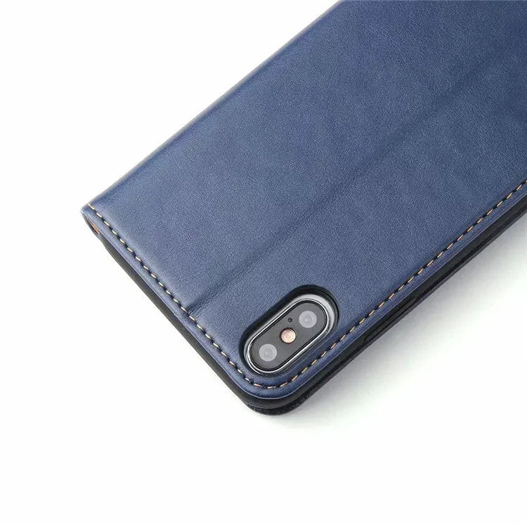 Clamshell PU leather wallet phone case for iPhone 11 in solid colour business style