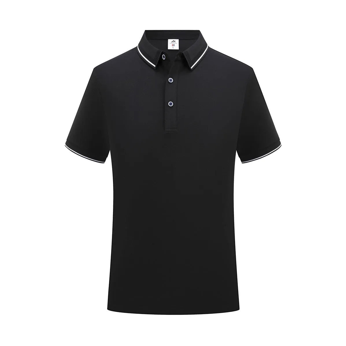 Short-sleeved polo work shirt for beauticians in cool silk cotton fabric with asymmetrical design