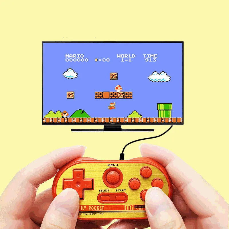Mini handheld video game console with built-in 20 NES games, AV output, red colour, 85x45x15mm