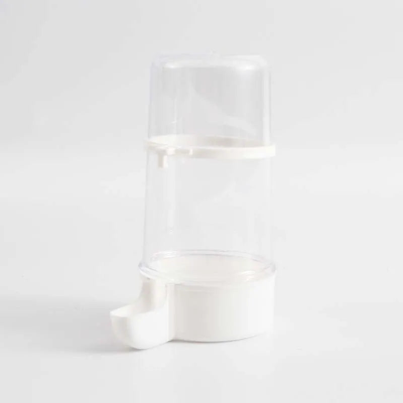 Blue edible bird water pipe with large PP bottle 7cm diameter 15cm height for cage with 1-1.5cm wire spacing