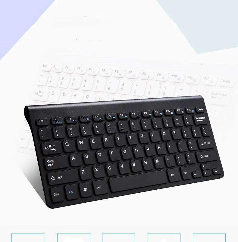 Black and white wireless keyboard and mouse set with 4G connectivity showing 10-metre range