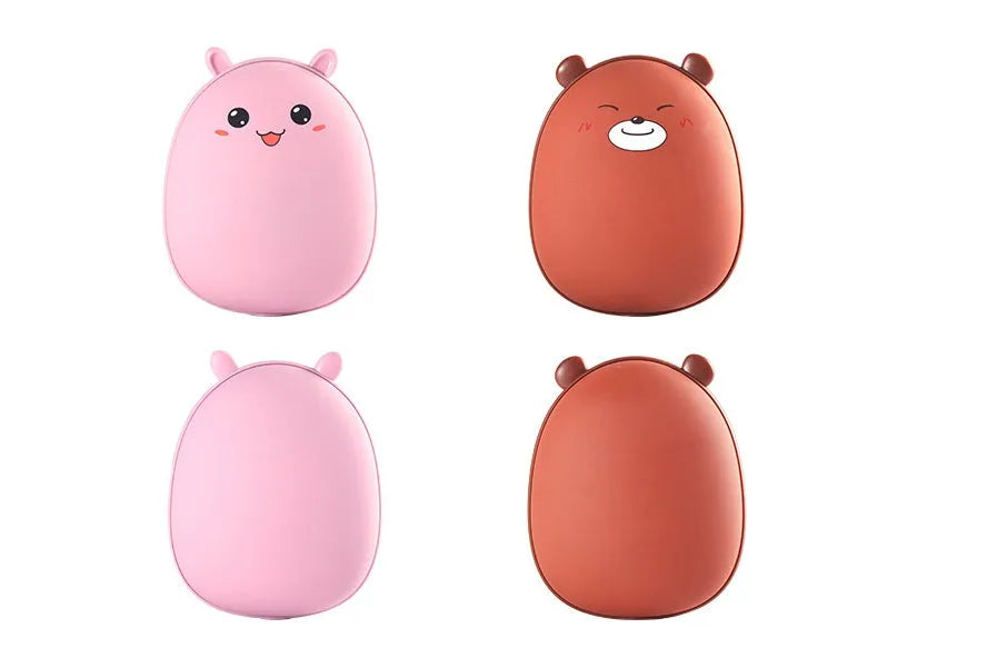 Multifunctional hand warmer with 2600mAh power bank in brown, 10.5x8x5cm portable heater