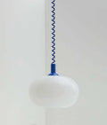 D25CM glass chandelier with red, yellow, or blue flexible wire, 220V modern pendant light