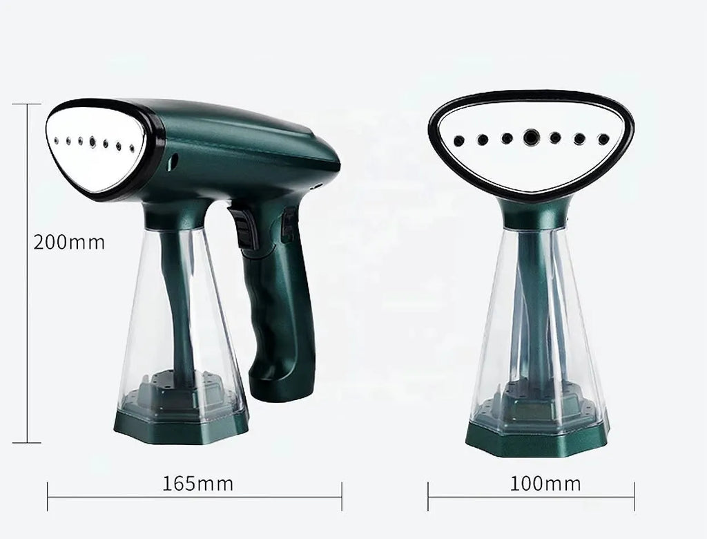 Handheld ironing machine 1500W 200ml steam generator blackish green with folding handle and measure cup