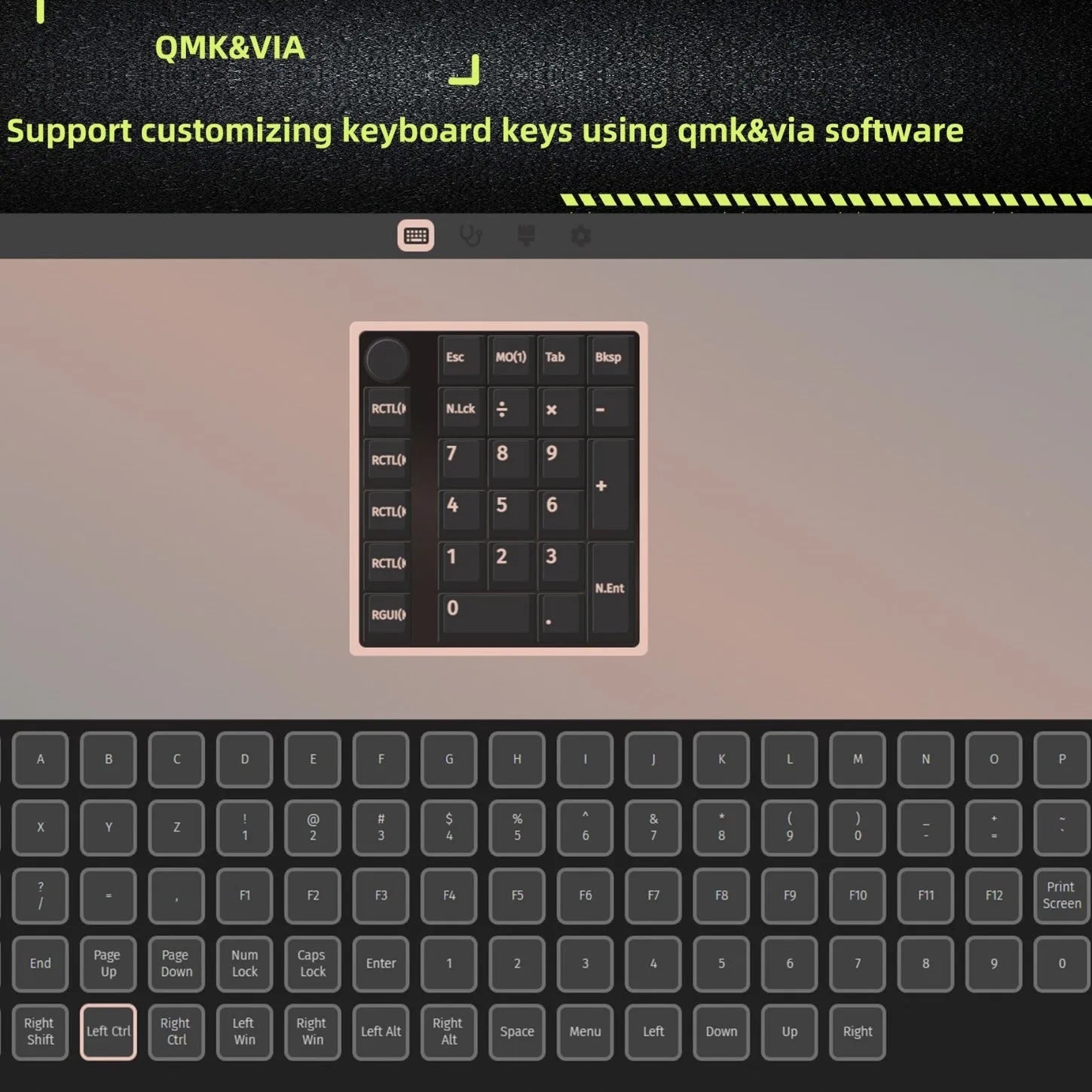 Wireless mechanical numeric keyboard with Bluetooth in black and white colour options