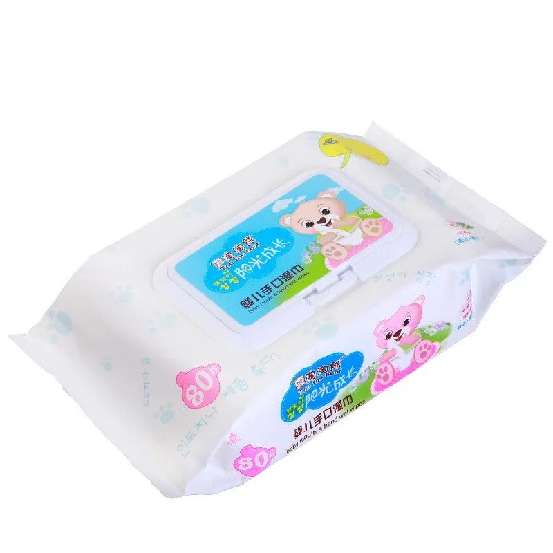 Unscented baby wet wipes 80 sheets with pump-action lid, pack of 6