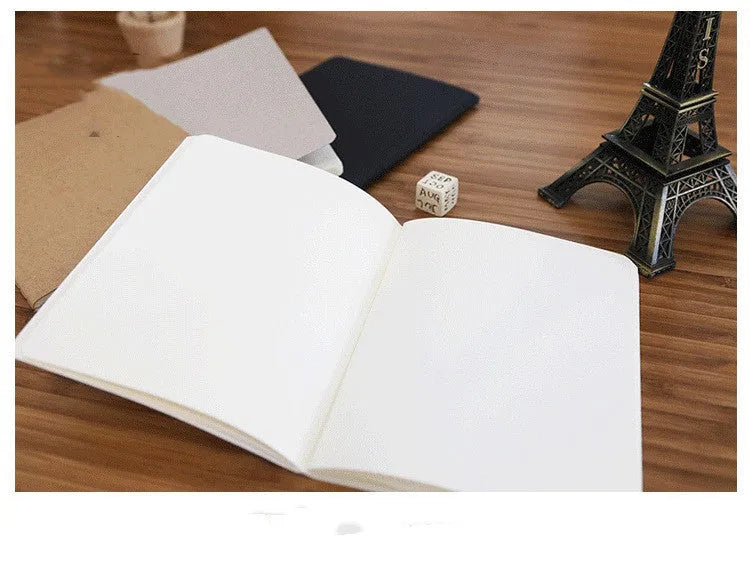 Retro plain colour graffiti sketchbook in black, white, cowhide, or grey cover.