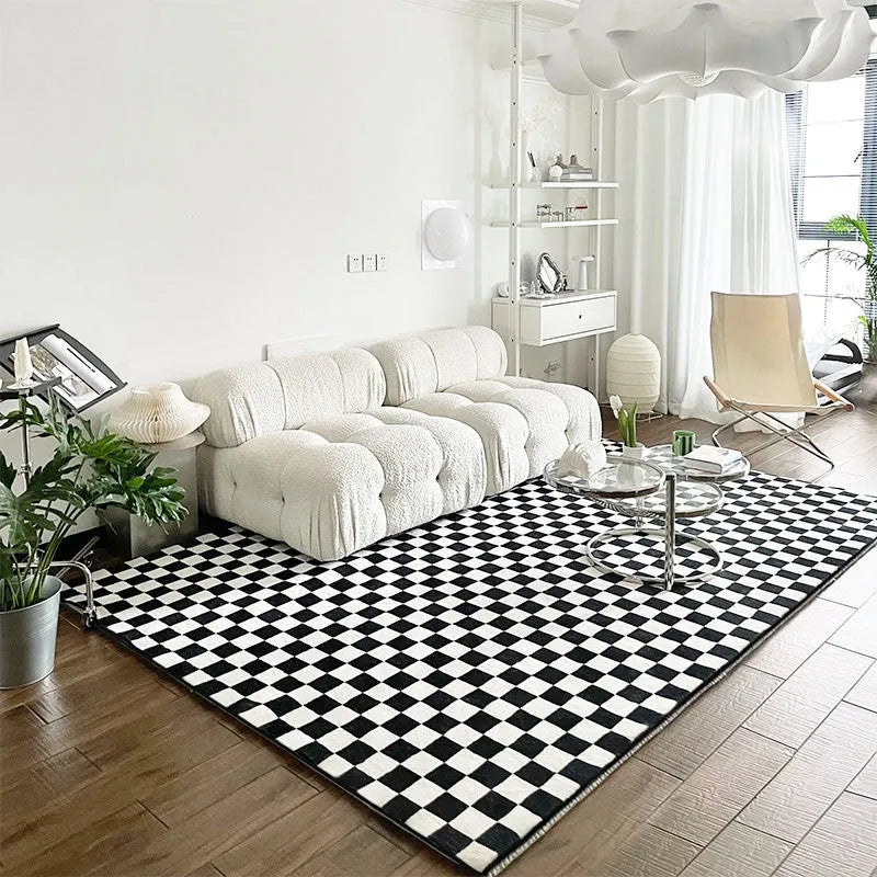 Geometric pattern blended rectangle living room carpet in European American style, available in sizes from 60x90cm to 200x300cm
