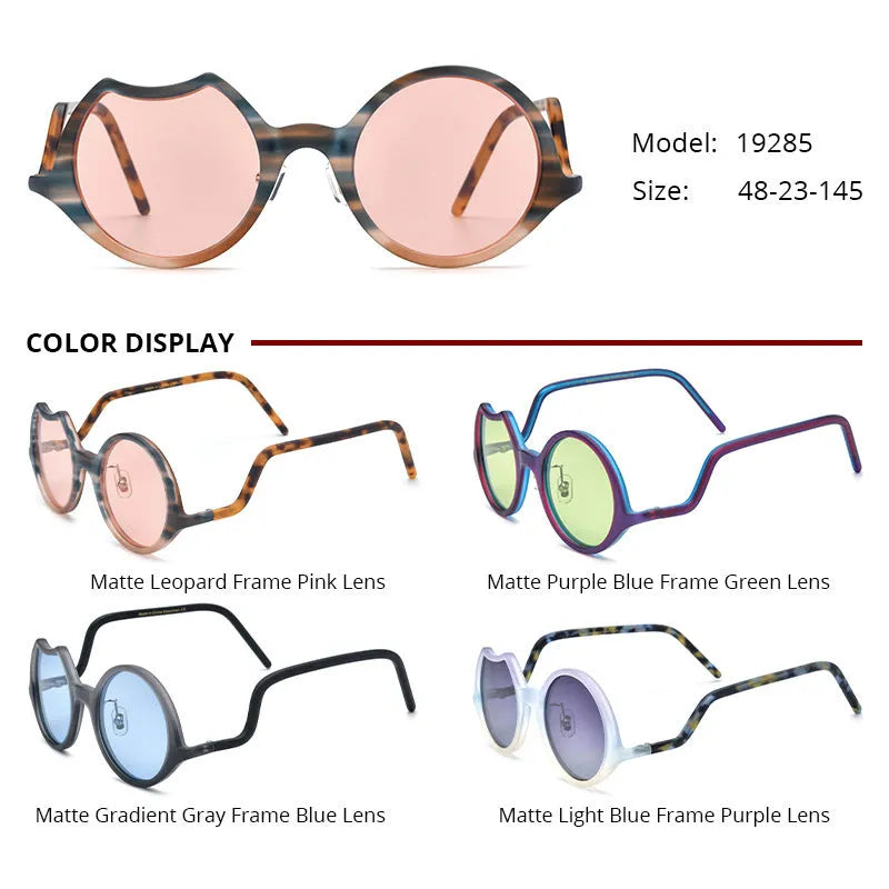 Unisex frosted irregular sunglasses in matte colour-blocked frame and lens combinations, size 48-23-145, one pair