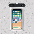 Orange waterproof PVC phone pouch with a 45cm rope and ABS seal switch.