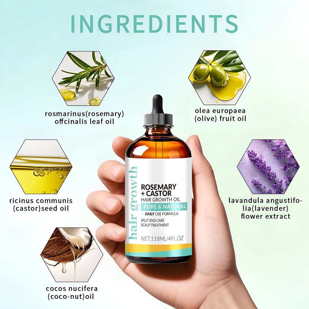 Hair treatment oil 118ml bottle with massage brush for scalp application