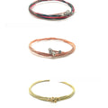 Six metal guitar strings in red copper, brass, and colour coatings with rust-proof finish