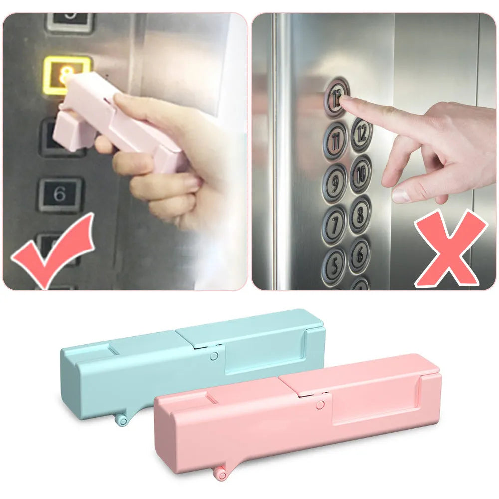 Plastic door opening tool, 11.5 x 2.5 x 3 cm, blue and pink, for epidemic prevention