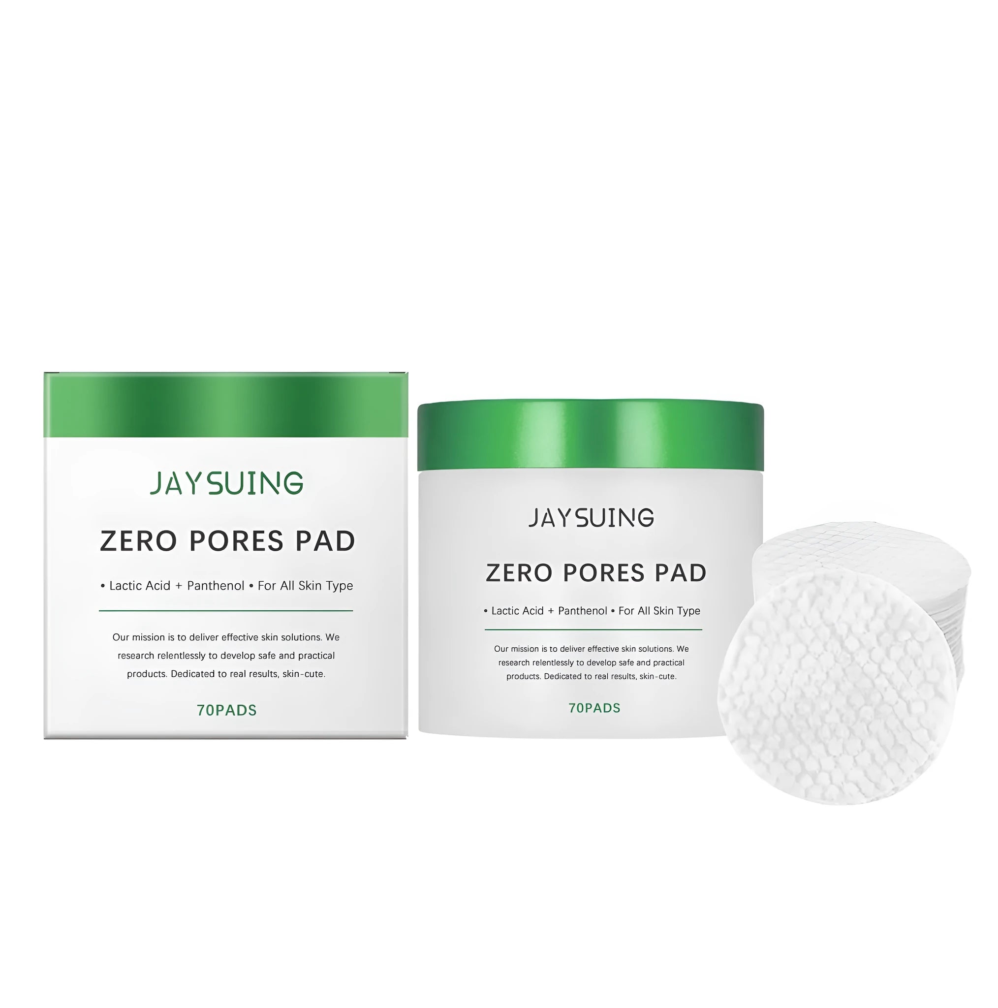 Pack of 70 moisturising and cleaning facial pads with ingredients lactic acid and salicylic acid.