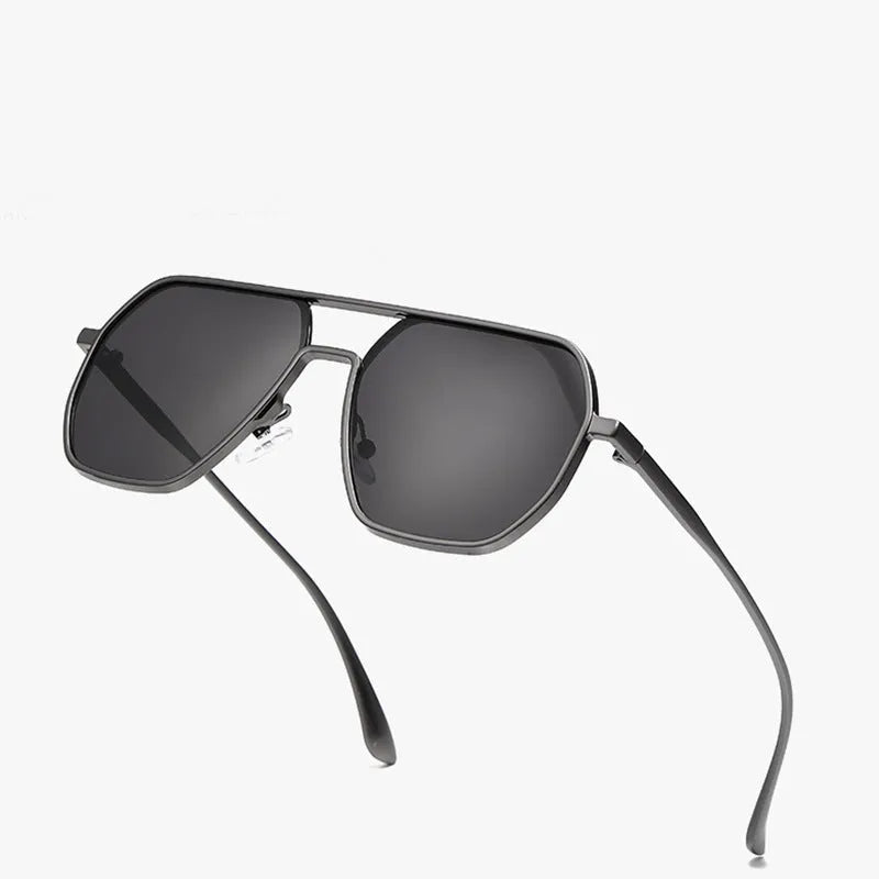 Men's irregular shaped polarised sunglasses with multiple frame and lens colour options
