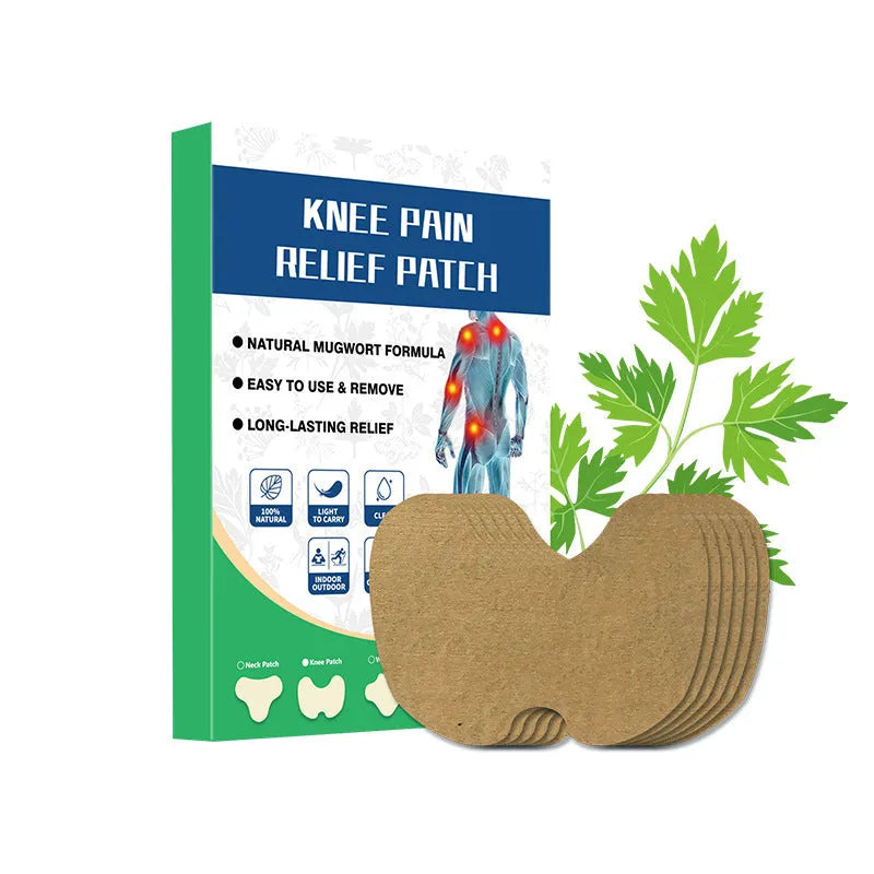 English cervical sticker and knee plaster set, 12 non-woven fabric patches with mugwort paste for health massage