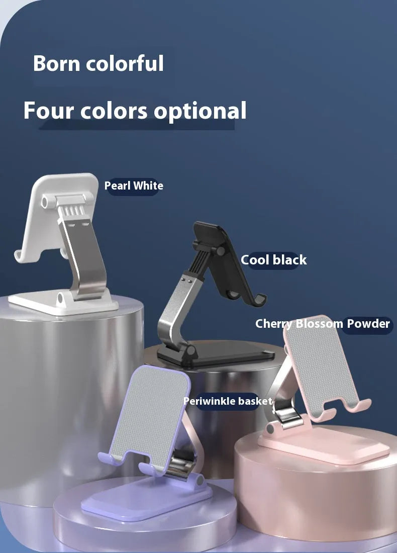 Foldable multifunctional bedside binge-watching lazy phone holder in black aluminium alloy